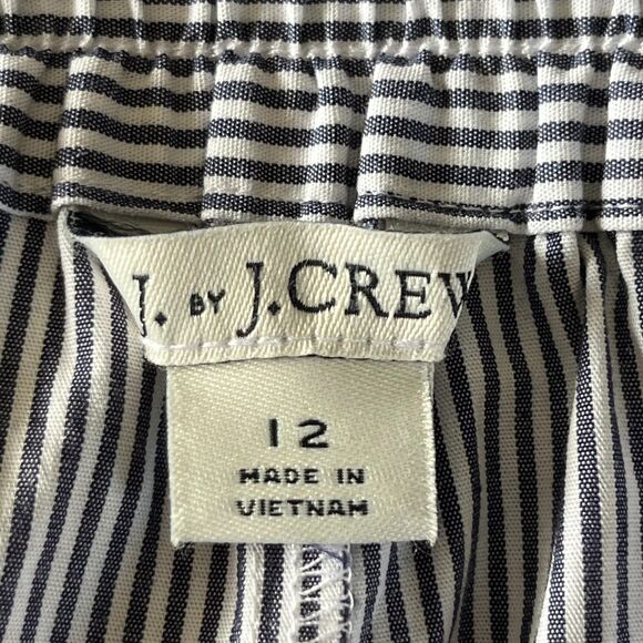 J. Crew Factory Striped Cotton Paper Bag Shorts with Bow Detail - Picture 7 of 7